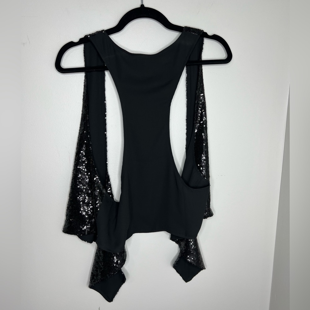 Millie Mackintosh black sequin drape vest. Like new! Size 10. - Picture 6 of 7
